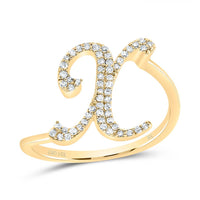 Diamond Gift Initial Ring 1/8 to 1/4 Cttw (Style 2)