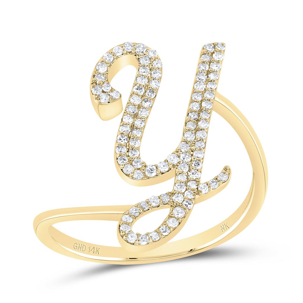 Diamond Gift Initial Ring 1/8 to 1/4 Cttw (Style 2)