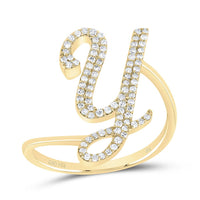 Diamond Gift Initial Ring 1/8 to 1/4 Cttw (Style 2)