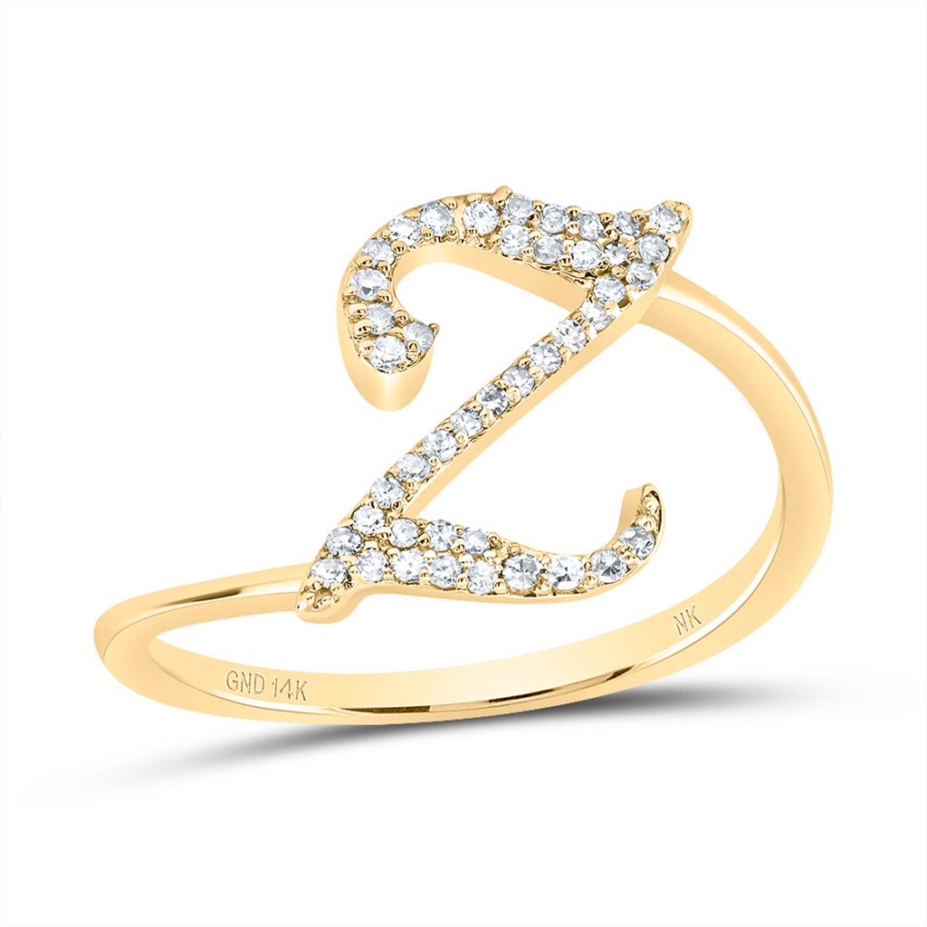 Diamond Gift Initial Ring 1/8 to 1/4 Cttw (Style 2)