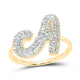 10K Yellow Gold Diamond Fashion Initial Ladies Ring 1/4 to 1/2 Cttw