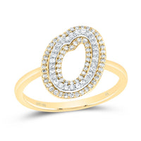 10K Yellow Gold Diamond Fashion Initial Ladies Ring 1/4 to 1/2 Cttw