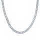 Sterling Silver Diamond 8mm Cuban Link Chain 22-inch 2-1/2 Cttw