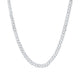 Sterling Silver Diamond 8mm Cuban Link Chain 22-inch 3-1/2 Cttw