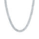 Sterling Silver Diamond 8mm Cuban Link Chain 22-inch 7-1/3 Cttw