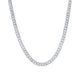 Sterling Silver Diamond 8mm Cuban Link Chain 22-inch 7-7/8 Cttw