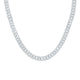 Sterling Silver Diamond 8mm Cuban Link Chain 22-inch 5-1/5 Cttw