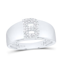 10K White Gold Diamond Gift Initial Ladies Ring