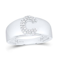10K White Gold Diamond Gift Initial Ladies Ring