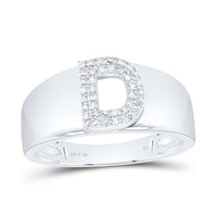 10K White Gold Diamond Gift Initial Ladies Ring