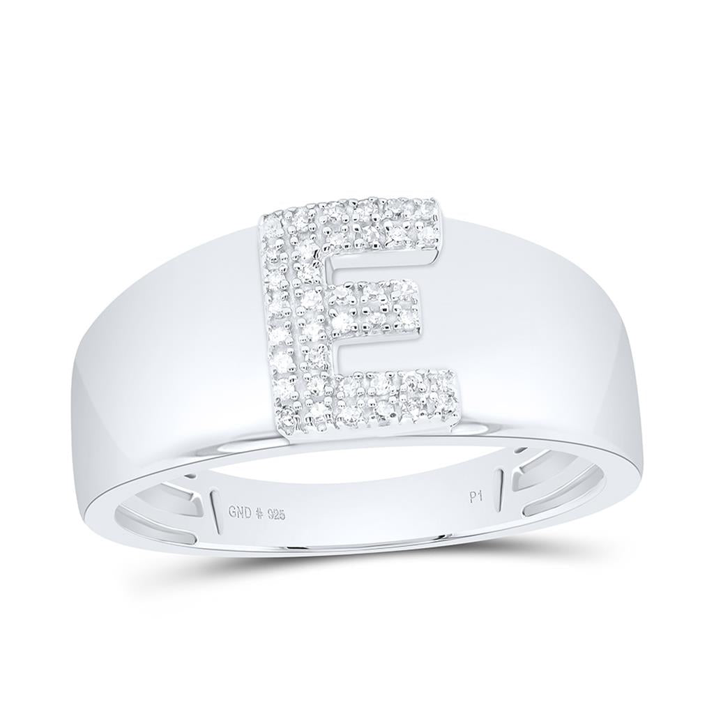 10K White Gold Diamond Gift Initial Ladies Ring