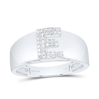 10K White Gold Diamond Gift Initial Ladies Ring
