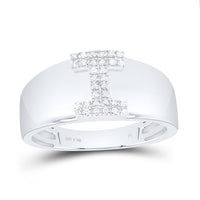 10K White Gold Diamond Gift Initial Ladies Ring