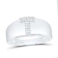 10K White Gold Diamond Gift Initial Ladies Ring