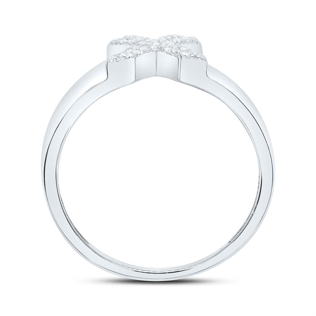 10K White Gold Diamond Gift Initial Ladies Ring