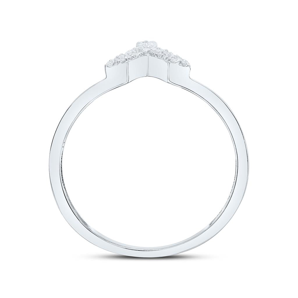 10K White Gold Diamond Gift Initial Ladies Ring