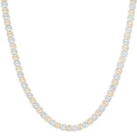 10K Two-Tone Gold Diamond 8mm Cuban Link Chain 22-inch 10 Cttw