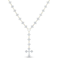 10K Yellow Gold Diamond Cross Chain Necklace 20-inch 5 Cttw