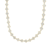 10K Yellow Gold Diamond Fanuk Cross Chain Necklace 22-inch 3-7/8 Cttw