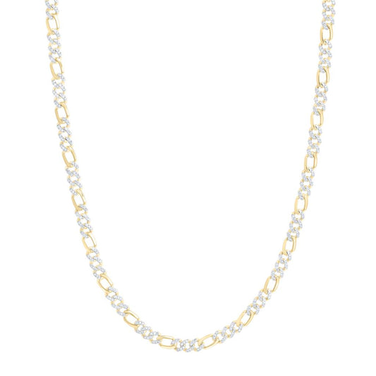 10K Yellow Gold Diamond Cuban Link Chain 22-inch 2-1/2 Cttw