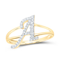 Diamond Gift Initial A Ladies Ring 1/5 Cttw