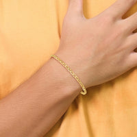 14k 3mm Concave Anchor Chain Anklet