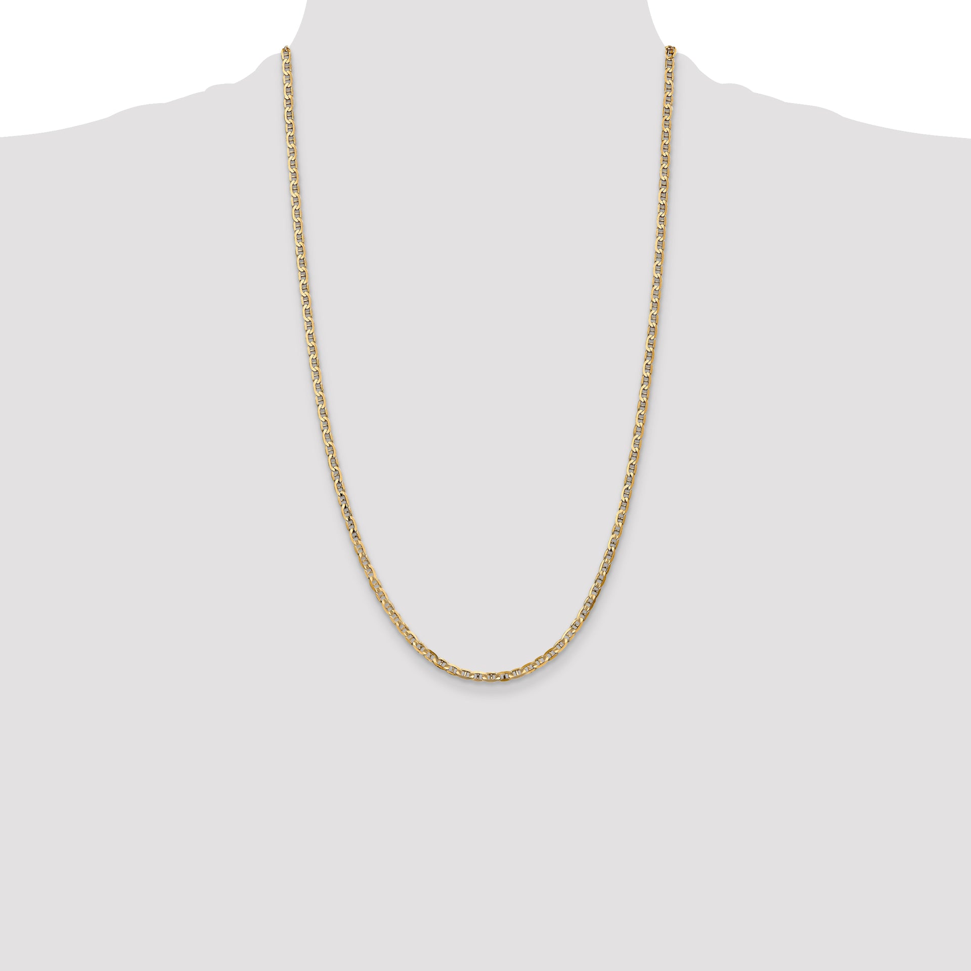 14k 3mm Concave Anchor Chain
