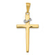 14K Two-Tone Cross w/Crown of Thorns Pendant
