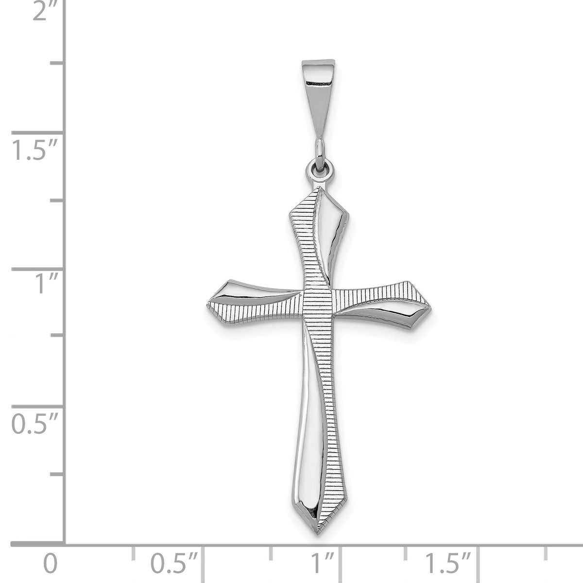 14k White Gold Passion Cross Pendant