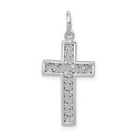 14k White Gold Cross Charm