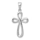 14k White Gold Polished Cross Pendant