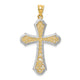 14k w/Rhodium Filigree Cross Pendant