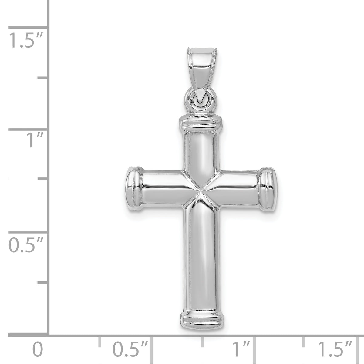 14k White Gold Polished Cross Pendant