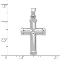 14k White Gold Polished Cross Pendant