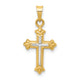 14k w/Rhodium Hollow Cross Charm