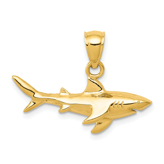 14K Shark Pendant