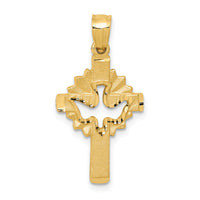 14k Dove Cross Charm