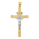 14K Two-tone INRI Crucifix Pendant