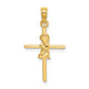 14k Praying Boy Cross Charm