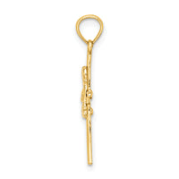 14k Praying Boy Cross Charm