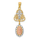 14K Two-Tone w/White Rhodium Lady Guadalupe Cross Pendant