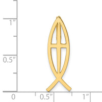 14K Polished Ichthus Cross Fish Slide