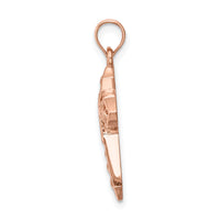 14K Rose Polished Cross Pendant