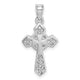 14K White Polished Cross Pendant