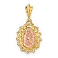 14K Two-tone Polished St. Mary Medal Pendant