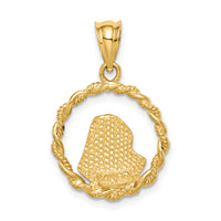 14K Brushed & Polished Diamond-cut Virgin Mary Pendant
