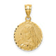 14K Brushed Diamond-Cut Virgin Mary Pendant