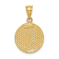 14K Brushed Diamond-Cut Virgin Mary Pendant