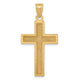 14K Large Satin Cross Pendant