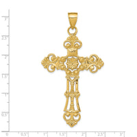 14k Fleur De Lis Large Cross Pendant